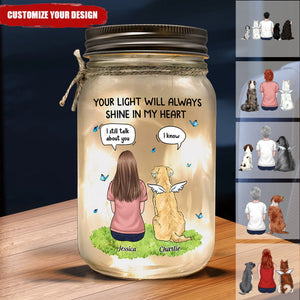 My Heart Was Not Ready To Lose You - Memorial Personalized Custom Mason Jar Light - Sympathy Gift For Pet Owners, Pet Lovers