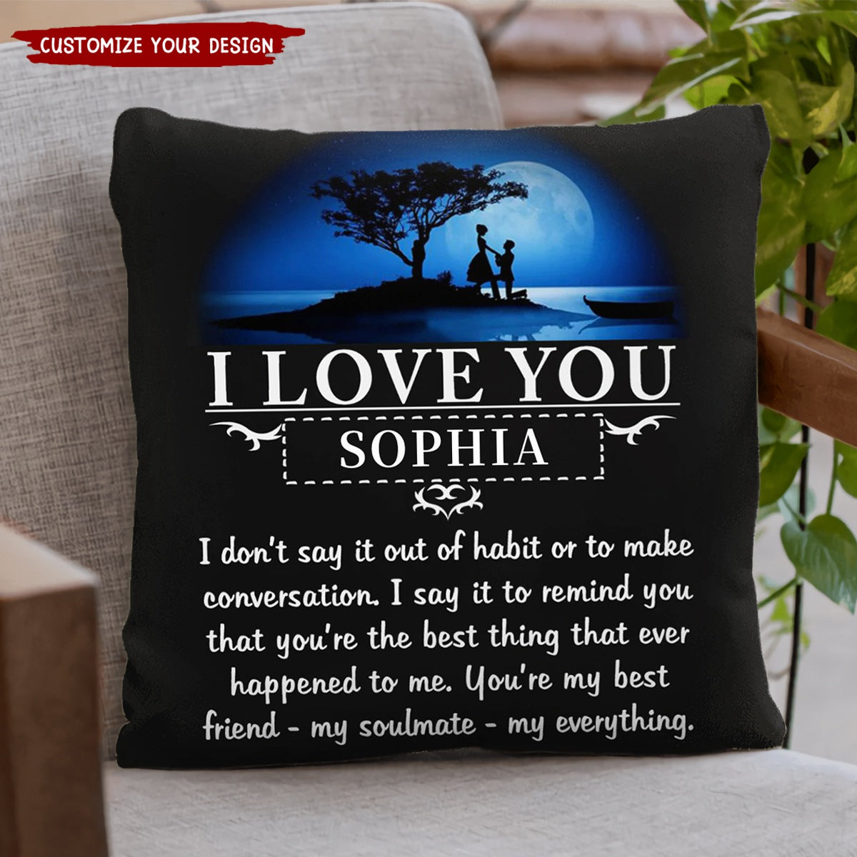 My Soulmate I Love You Personalized Pillow