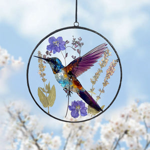 Dried Flower Hummingbird Suncatcher-Gift for Friends,Family