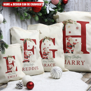 Personalized Name & Initial Christmas Gift Sack