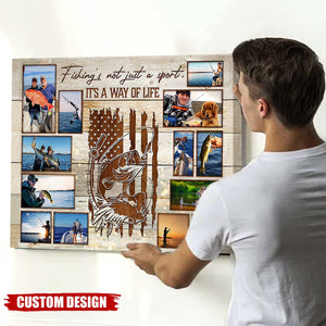 Personalized Fishing Photo Collage Poster, Gift For Fishing Lovers