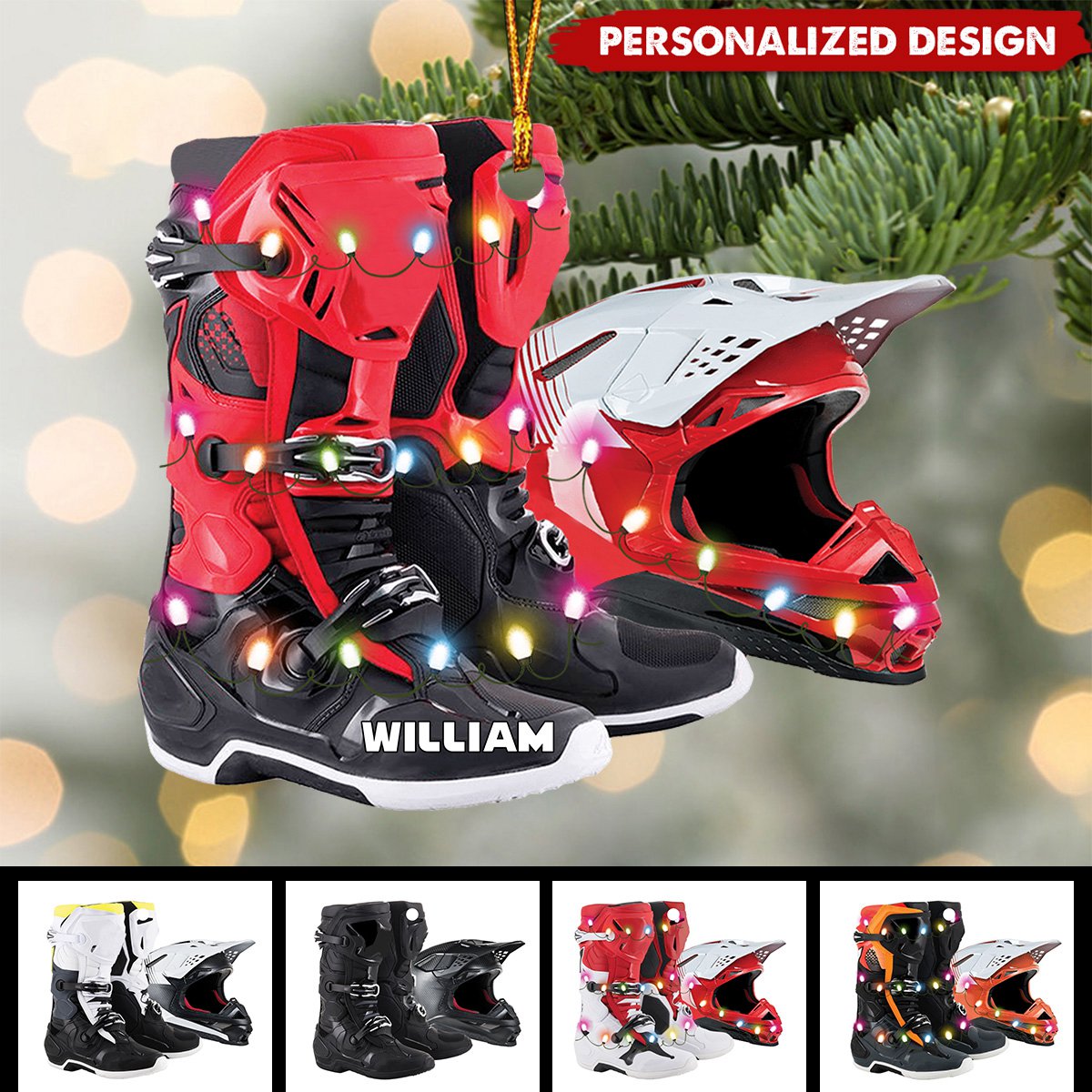 2024 New Release Personalized Ornament Motocross Boots Helmet