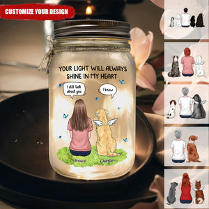 My Heart Was Not Ready To Lose You - Memorial Personalized Custom Mason Jar Light - Sympathy Gift For Pet Owners, Pet Lovers