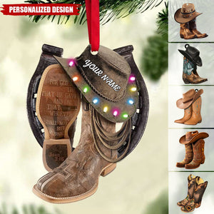 2024 New Release Personalized Boots And Hat Cowboy Christmas Ornament-Gifts For Horse Lover