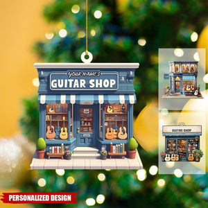 Personalized Guitar Shop Christmas Ornament-Gift For Guitar Lover-2024 New Release