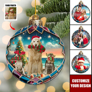 Custom Photo Christmas Good Cheer Is Found With Family Personalized Christmas Acrylic Ornament - 2024 New Release  Gift For Family Members