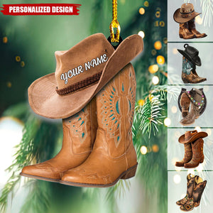 2024 New Release Personalized Boots And Hat Cowboy Christmas Ornament-Gifts For Horse Lover