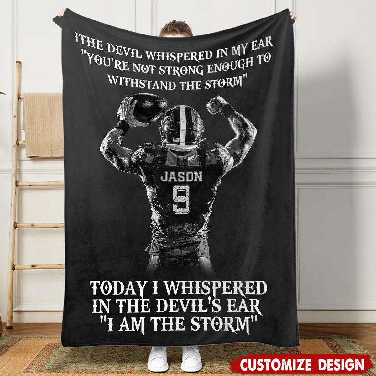 Personalized American Football Blanket, Gift For American Football Players,Lovers