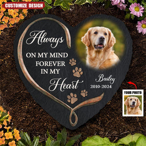 Personalized Pet Memorial Heart Stone For Loss Of Dog