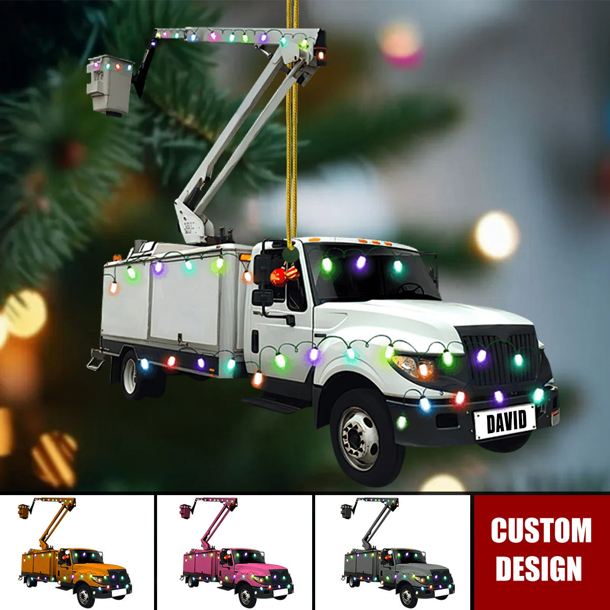 2024 New Release Lineman Bucket Truck, Personalized Christmas Ornament- Gift for Lineman