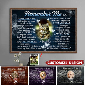 Remember Me - Personalized Dog Cat Memorial Poster