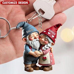 Growing Together - Personalized Husband And Wife Acrylic Keychain