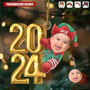 2024 New Release Custom Photo Christmas 2024 Santa Baby-Personalized Acrylic Ornament