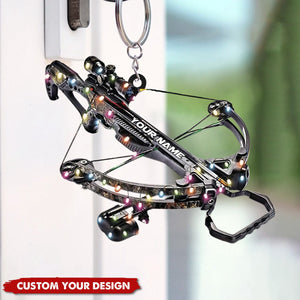 Personalized Crossbow Hunting Arrow Keychain