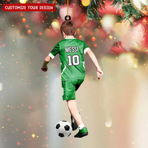 Personalized Soccer Boy Christmas Ornament Gift Idea for Soccer Lovers - 2024 New Release