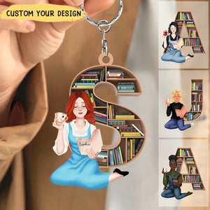 Just A Girl Who Loves Books, Personalize Keychain, Gifts For Book Lover