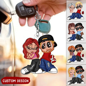 Y2K Couple Personalized Acrylic Keychain, Gift For Couples