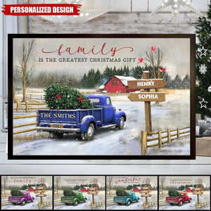 Personalized Family Farm Christmas Truck Poster-Gifts For Truck Lover-2024 New Release