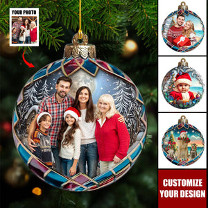 Custom Photo Christmas Good Cheer Is Found With Family Personalized Christmas Acrylic Ornament - 2024 New Release  Gift For Family Members