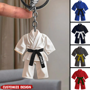 Karate,Jiu-Jitsu Gift - Personalized Black Belt Keychain