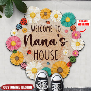 Welcome To Nana's House - Gift For Grandma - Personalized Custom Shaped Doormat