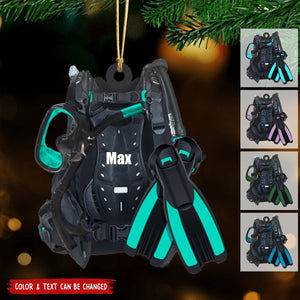 Personalized Scuba Diving Gear Christmas Ornament, Gift For Divers - 2024 New Release