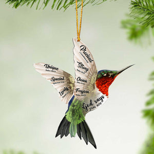 Hummingbird Flying God Says You Are Ornament