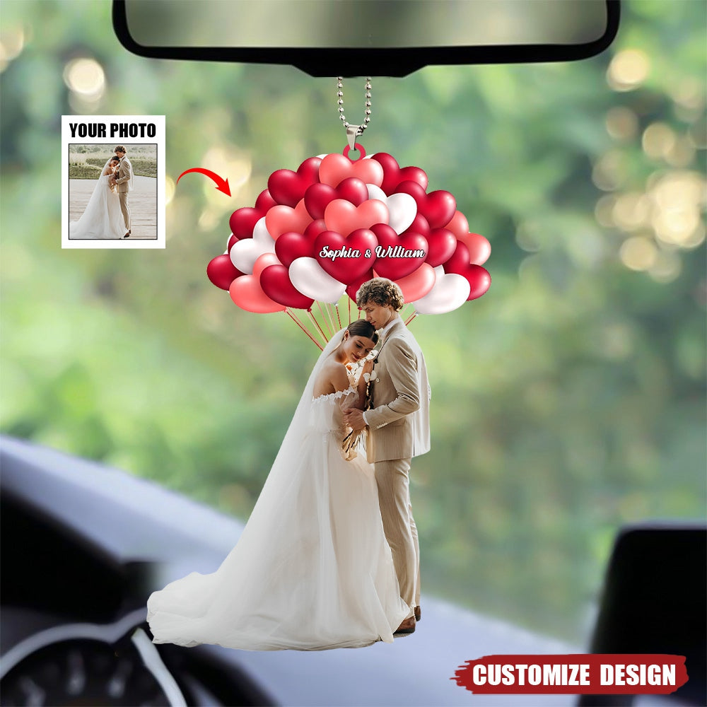 Love balloon couple car ornament -  Gift for couple