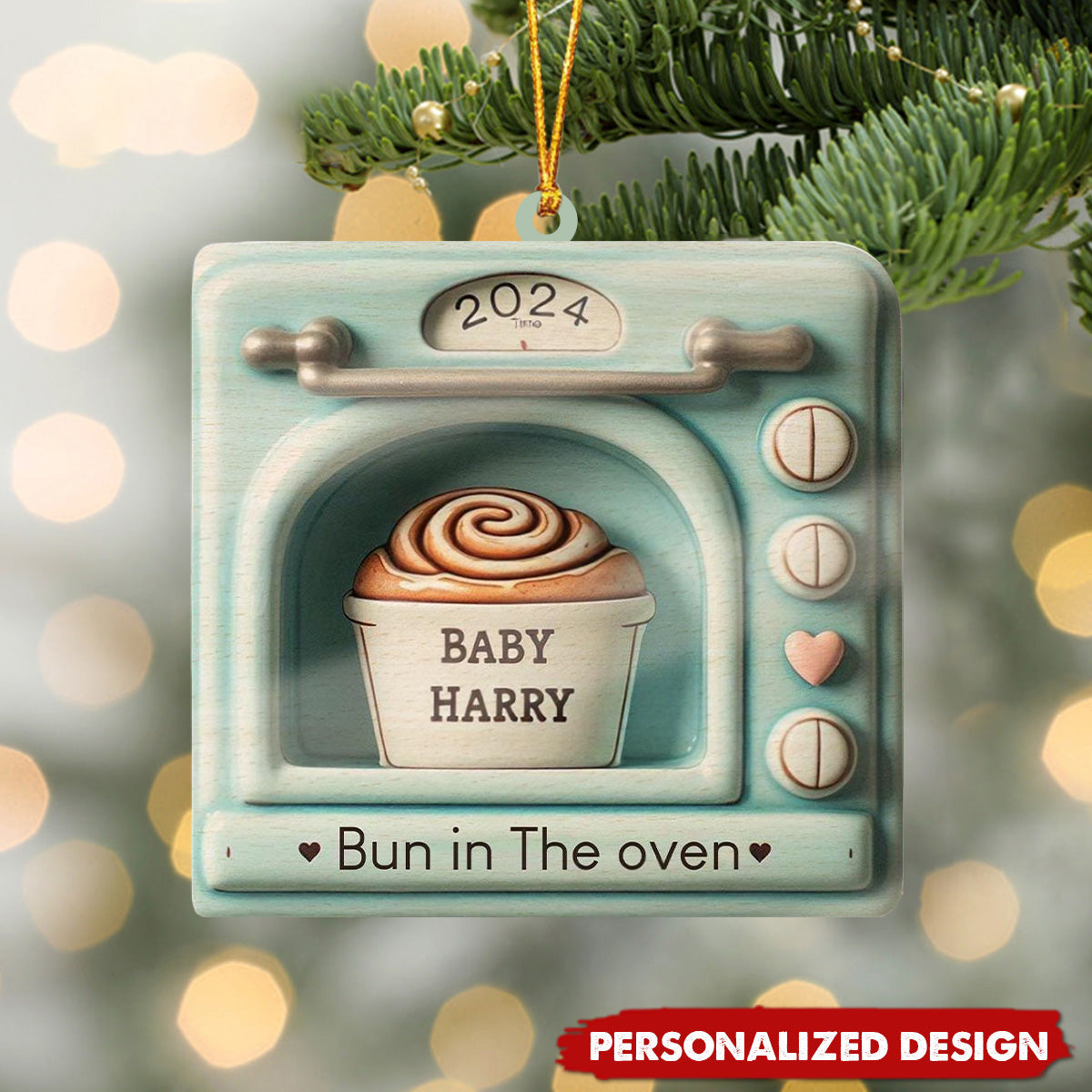 Personalized Expecting Baby Bun In Oven Christmas Ornament-Gifts For Pregnancy,New Mom-2024 New Release