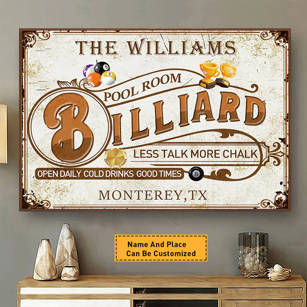 Personalized Billiard Pool Room Custom Poster-Great Gift idea For your Beloved ones