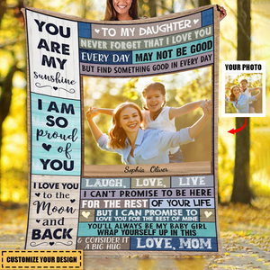 I Love You To The Moon & Back - Personalized Photo Blanket