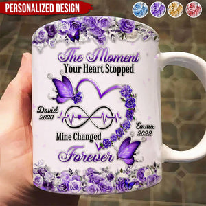 Memorial Floral Butterfly Heart Infinity - Personalized 3D Inflated Effect Mug