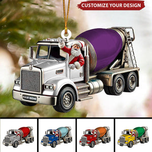 Personalized Cement Mixer Santa Ornament - 2024 New Release Unique Holiday Gift for Construction Fans