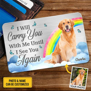 Custom Photo My Best Friend Has Four Paws - Memorial Personalized Custom Aluminum Wallet Card - Sympathy Gift For Pet Owners, Pet Lovers