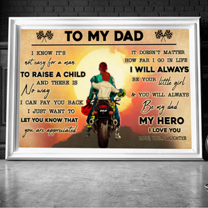 Personalized Gift For Dad Canvas Poster,Best Gift For Biker