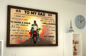 Personalized Gift For Dad Canvas Poster,Best Gift For Biker