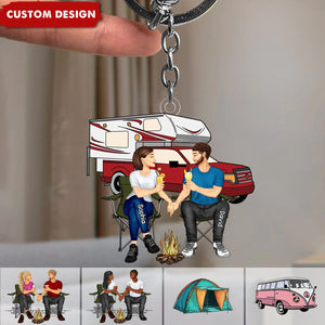 New Release-Camping Couple Making Memories One Campsite At A Time Personalized Keychain-Gift For Couple