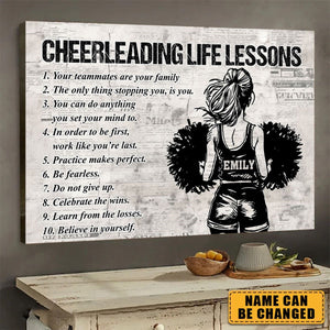 Personalized Cheerleading Life Lessons Girl Poster-Gift For Cheerleading Lovers