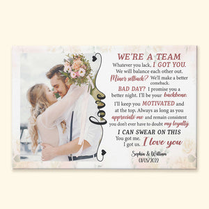 We Are A Team - Personalized Photo Canvas Poster gift for couple