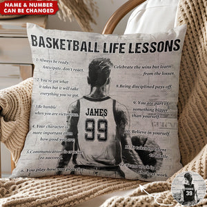 Personalized Basketball Life Lessons Pillow-Gift For Basketball Lovers