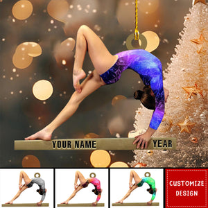 Personalized Gymnastics Acrylic Christmas Ornament - 2024 New Release