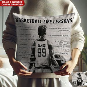 Personalized Basketball Life Lessons Pillow-Gift For Basketball Lovers