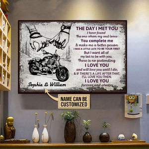 Personalized Motorcycle The Day I Met You Sketch Customized Poster