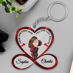 Infinity Heart Couple Hugging Kissing Anniversary Gift For Him Gift For Her Personalized Acrylic Keychain