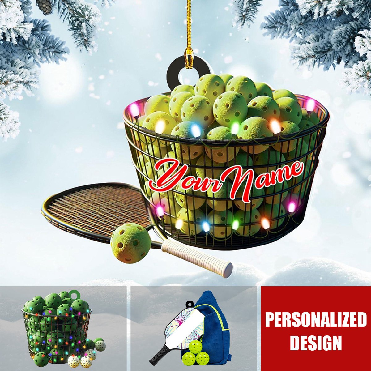 2024 New Release Personalized Pickleball Christmas Ornament-Gifts For Pickleball Lovers