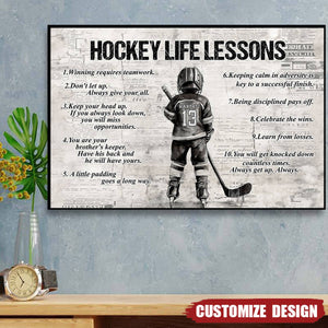 Personalized Hockey Boy Poster - Gift For Young Hockey Fans