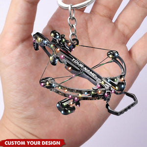 Personalized Crossbow Hunting Arrow Keychain