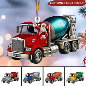 Personalized Cement Mixer Santa Ornament - 2024 New Release Unique Holiday Gift for Construction Fans