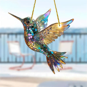 Hummingbird Suncatcher Colorful Window Hanging Ornament - Gift For Bird Lovers