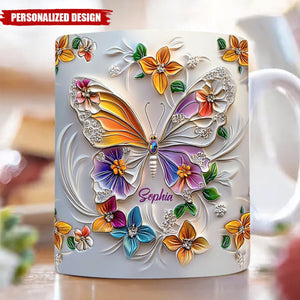 Stunning Butterfly-Personalized Butterfly Mug-Gift For Friends